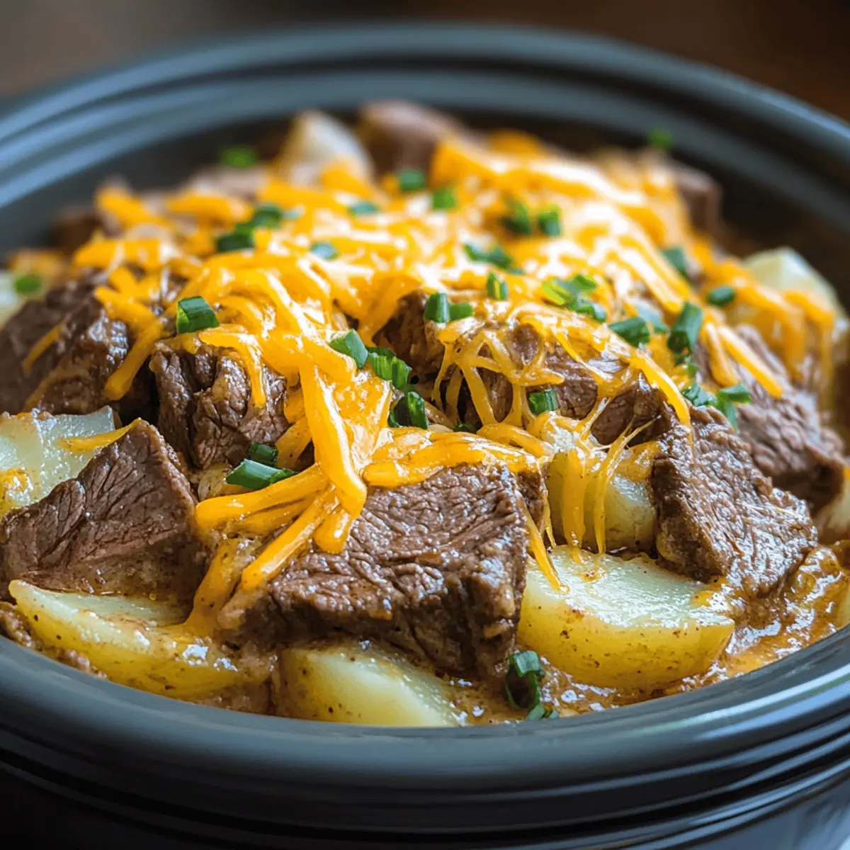 Steak & Cheddar Potato Casserole