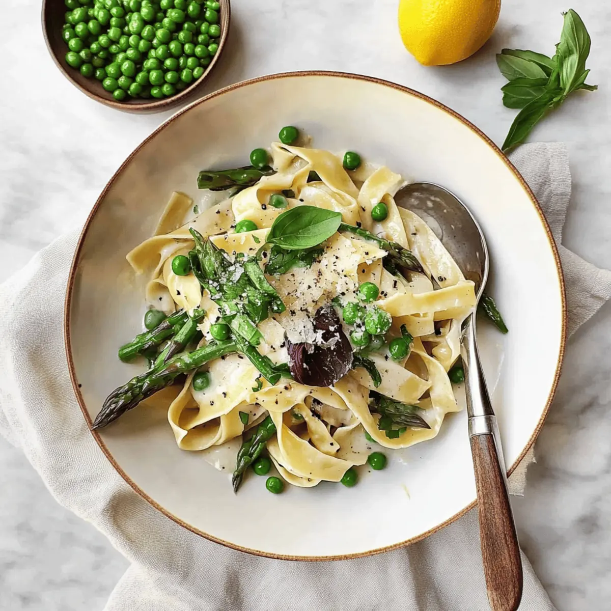 Tagliatelle with Asparagus & Peas