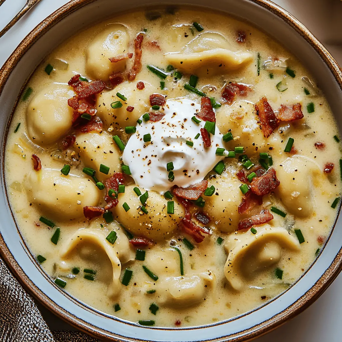 Potato-Leek Soup with Mini Pierogi