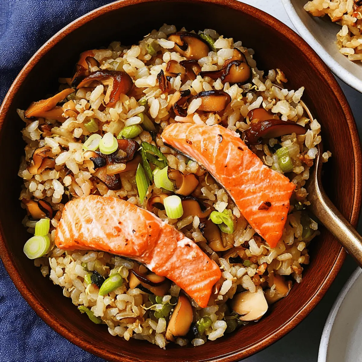 One-Pot Salmon and Shiitake Rice