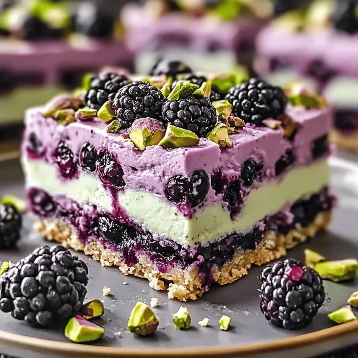 Blackberry Pistachio Dream Bars