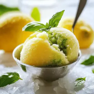 Lemon and Basil Granita