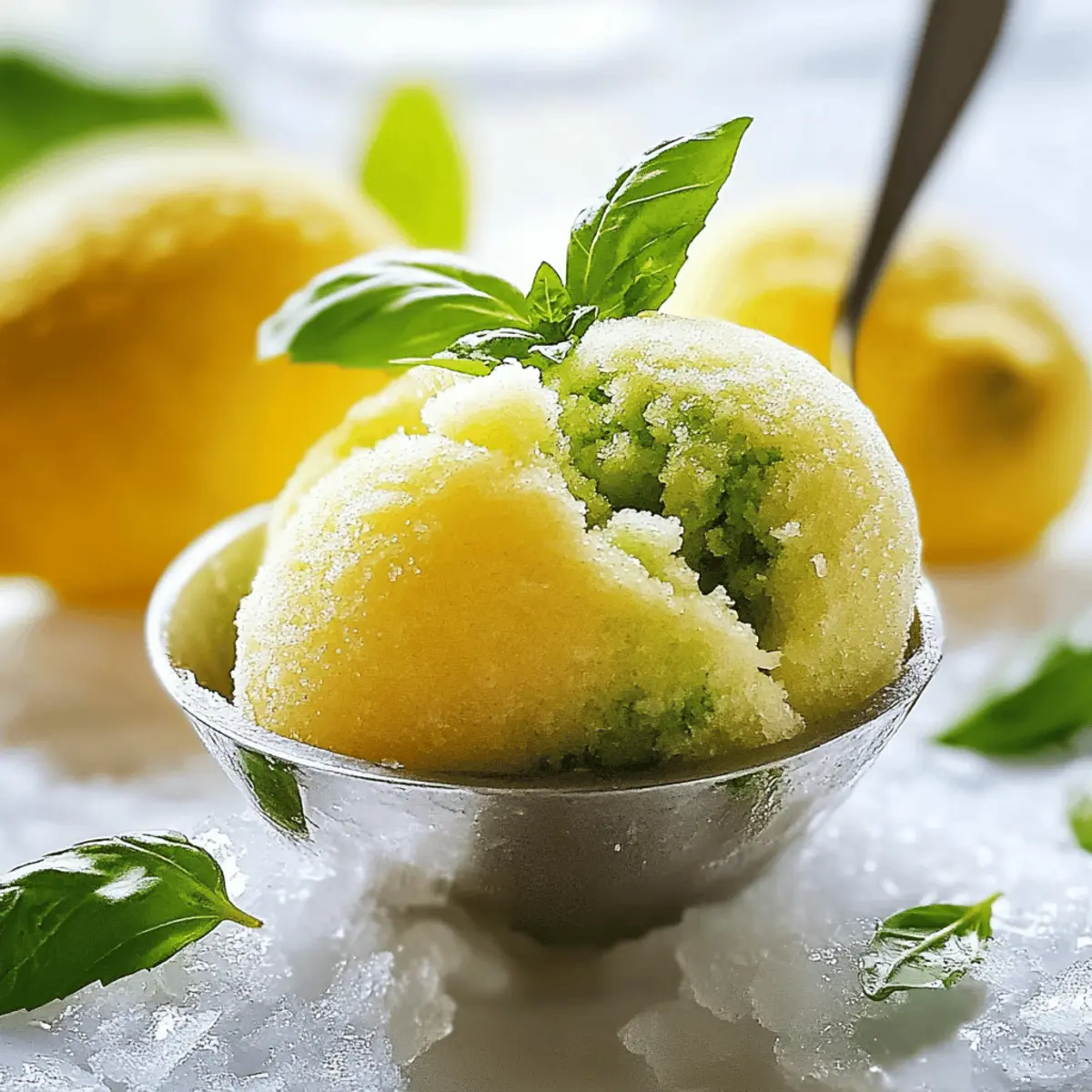 Lemon and Basil Granita