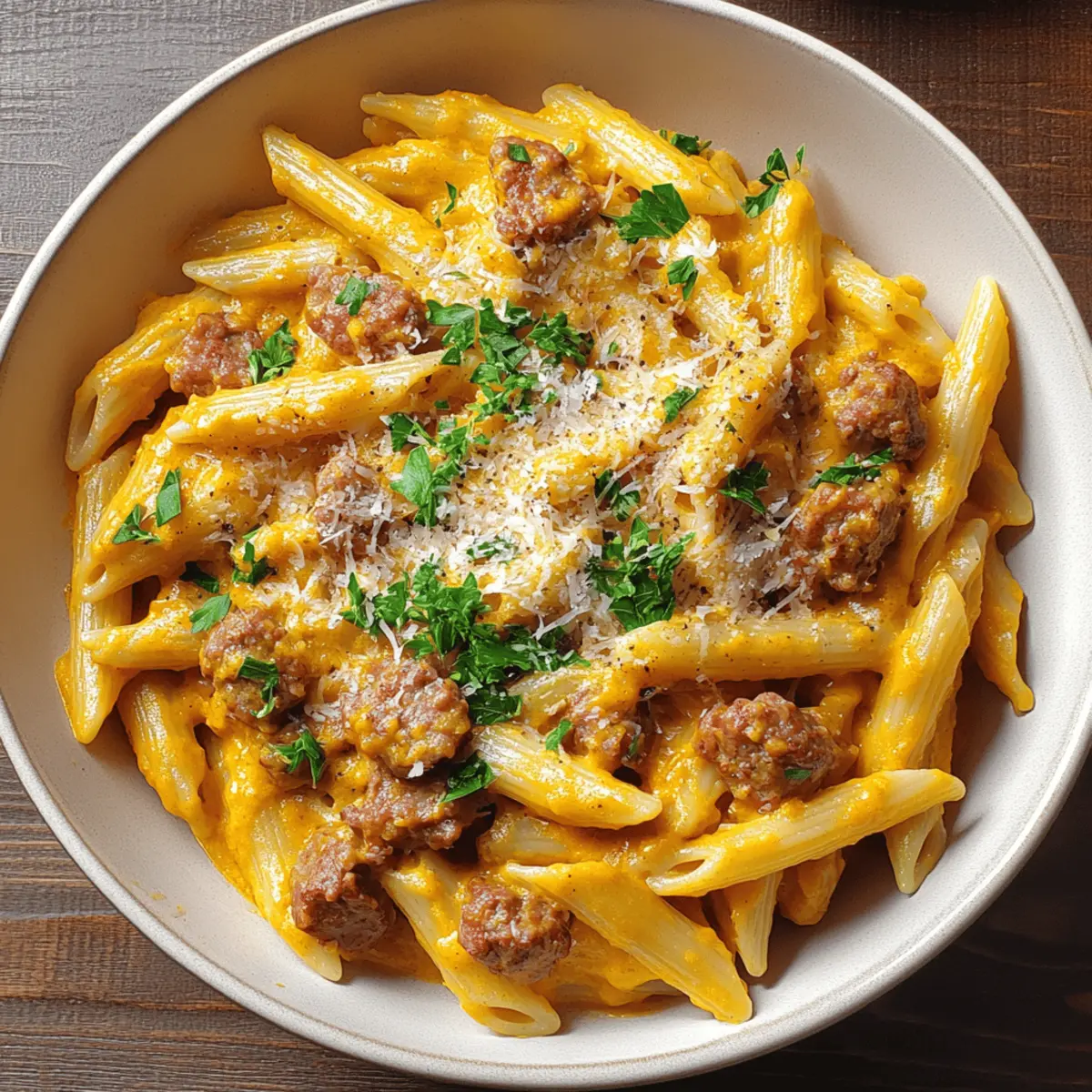 Pasta with Pumpkin & Sausage