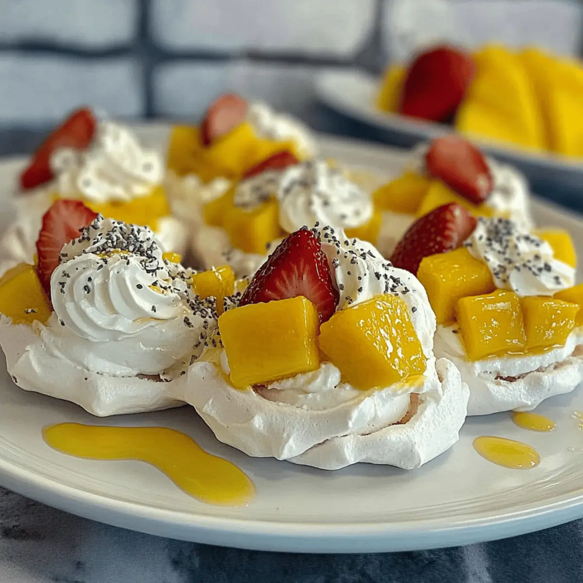 Mini tropical pavlovas