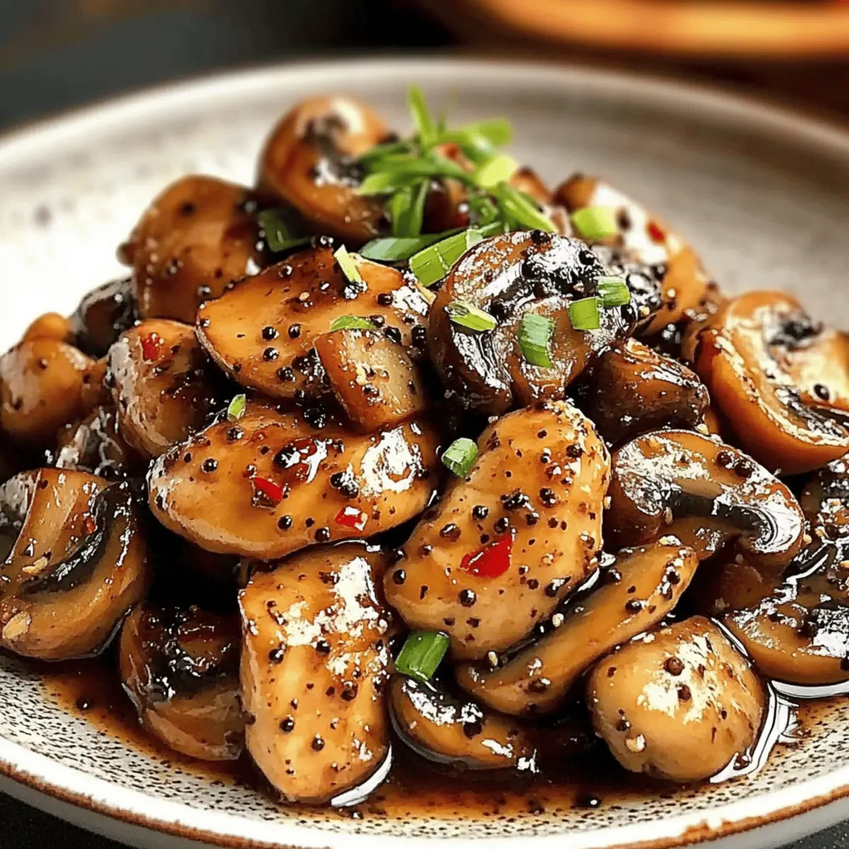 Black Pepper Chicken with Mushrooms