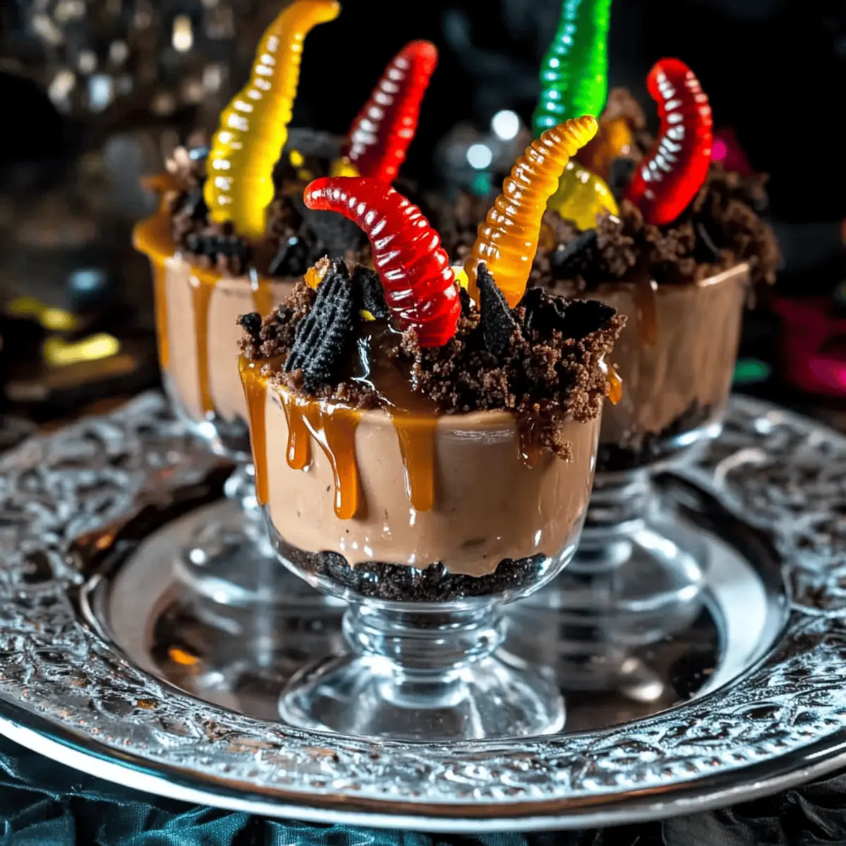 Boozy Dirt Cake with Whiskey Caramel Sauce