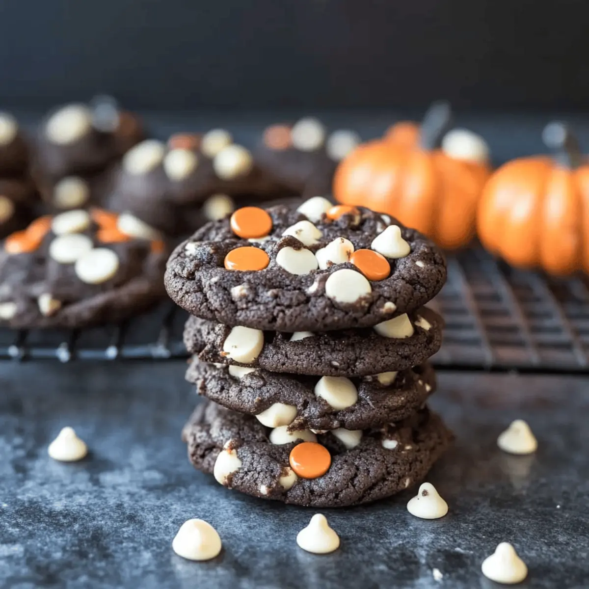 Dark Chocolate Halloween Chip Cookies