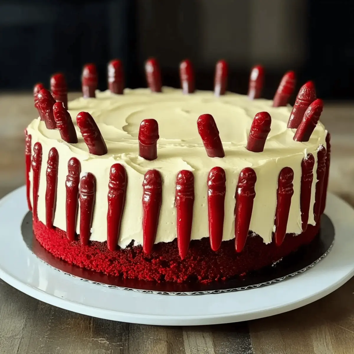 Freaky finger red velvet cake