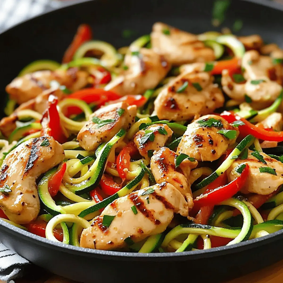 Garlic Chicken Zucchini Noodles