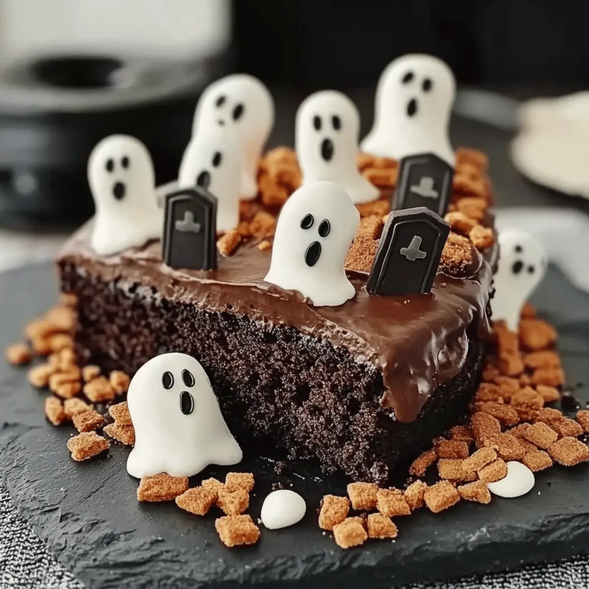 Haunted graveyard cake