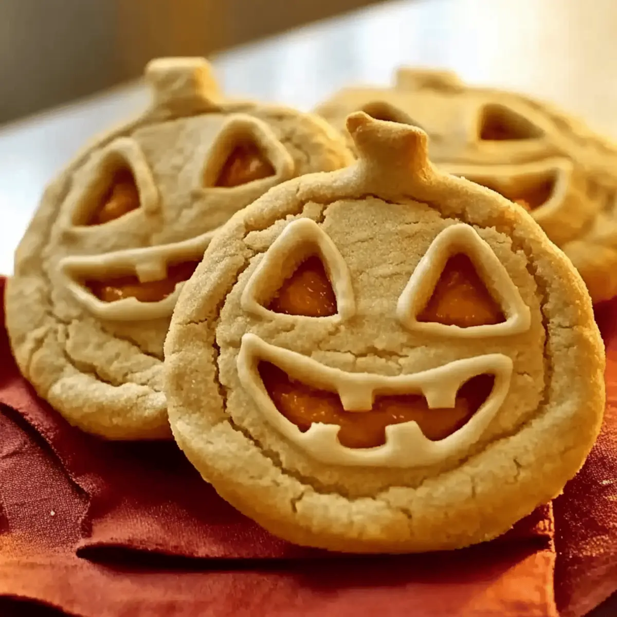 Orange pumpkin face cookies