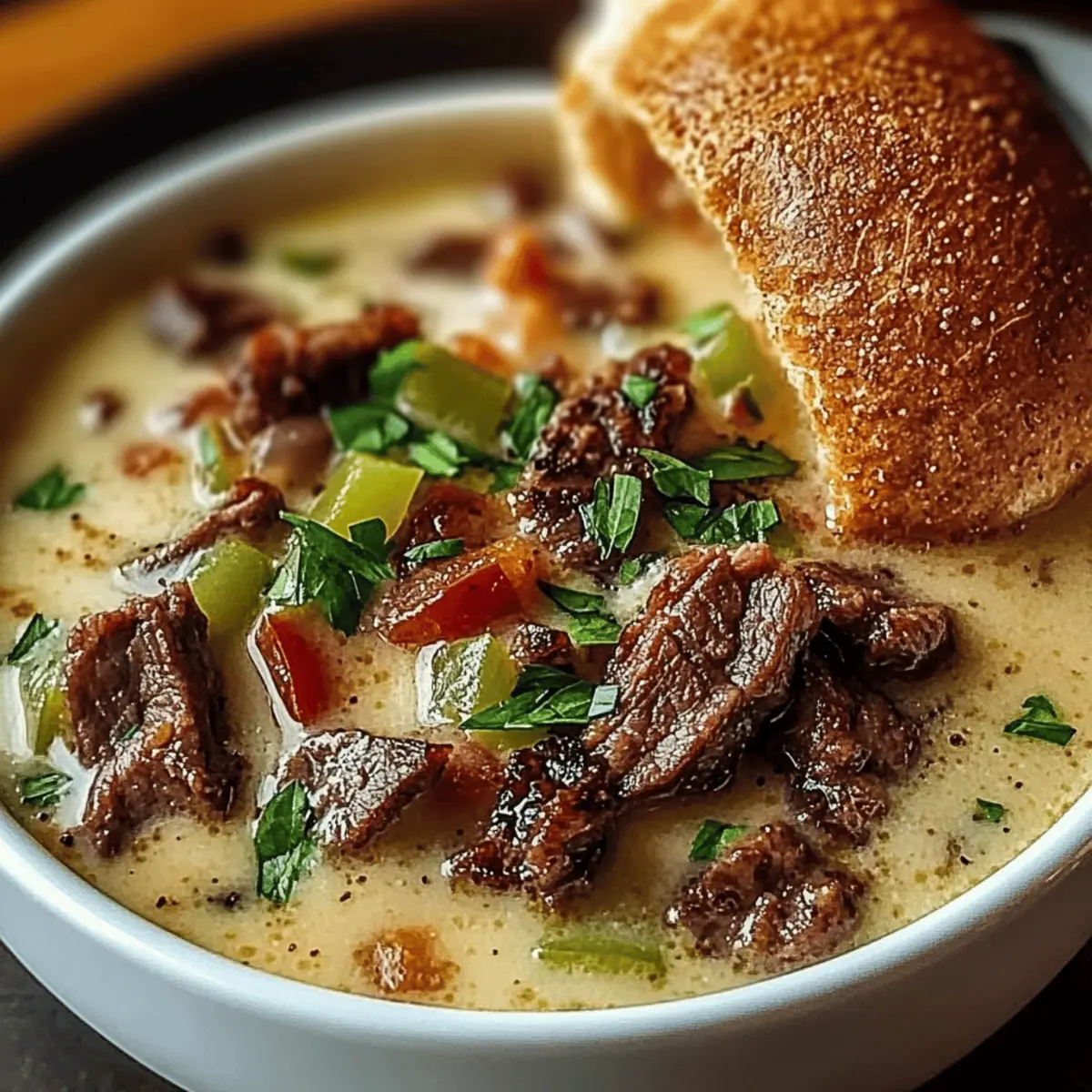 Philly Cheesesteak Soup