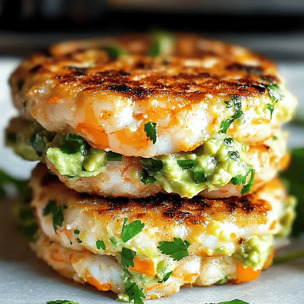 Shrimp Burgers with Cilantro and Guacamole