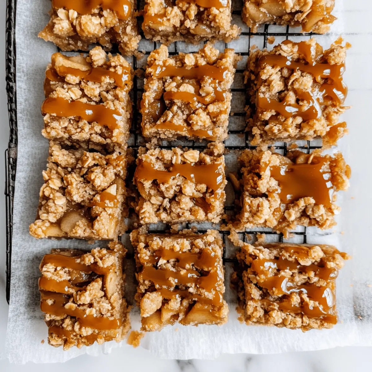 Apple Pie Bars with Salted Peanut Butter Caramel