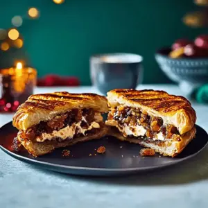 Croissant mincemeat sandwich