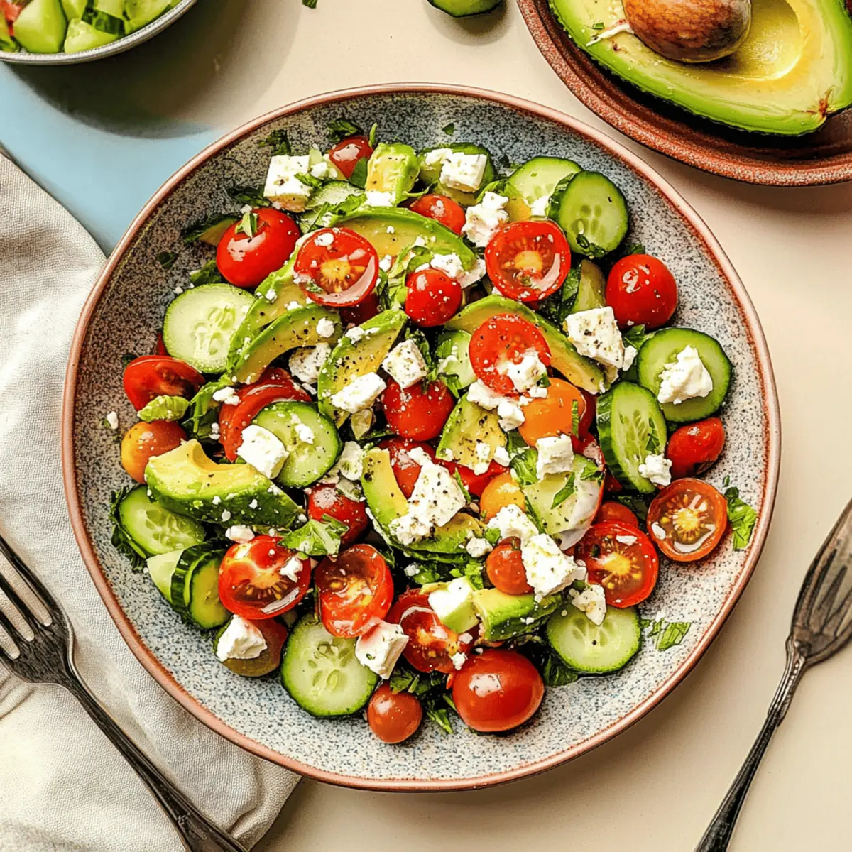 Tomato Cucumber Avocado Salad