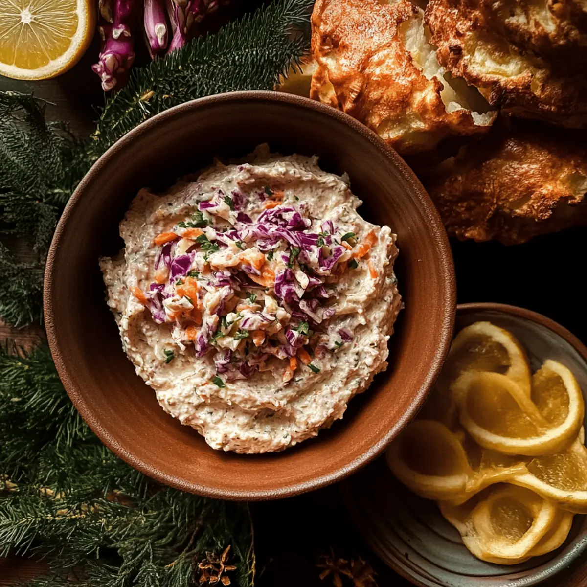 Smoked trout pâté & red cabbage slaw