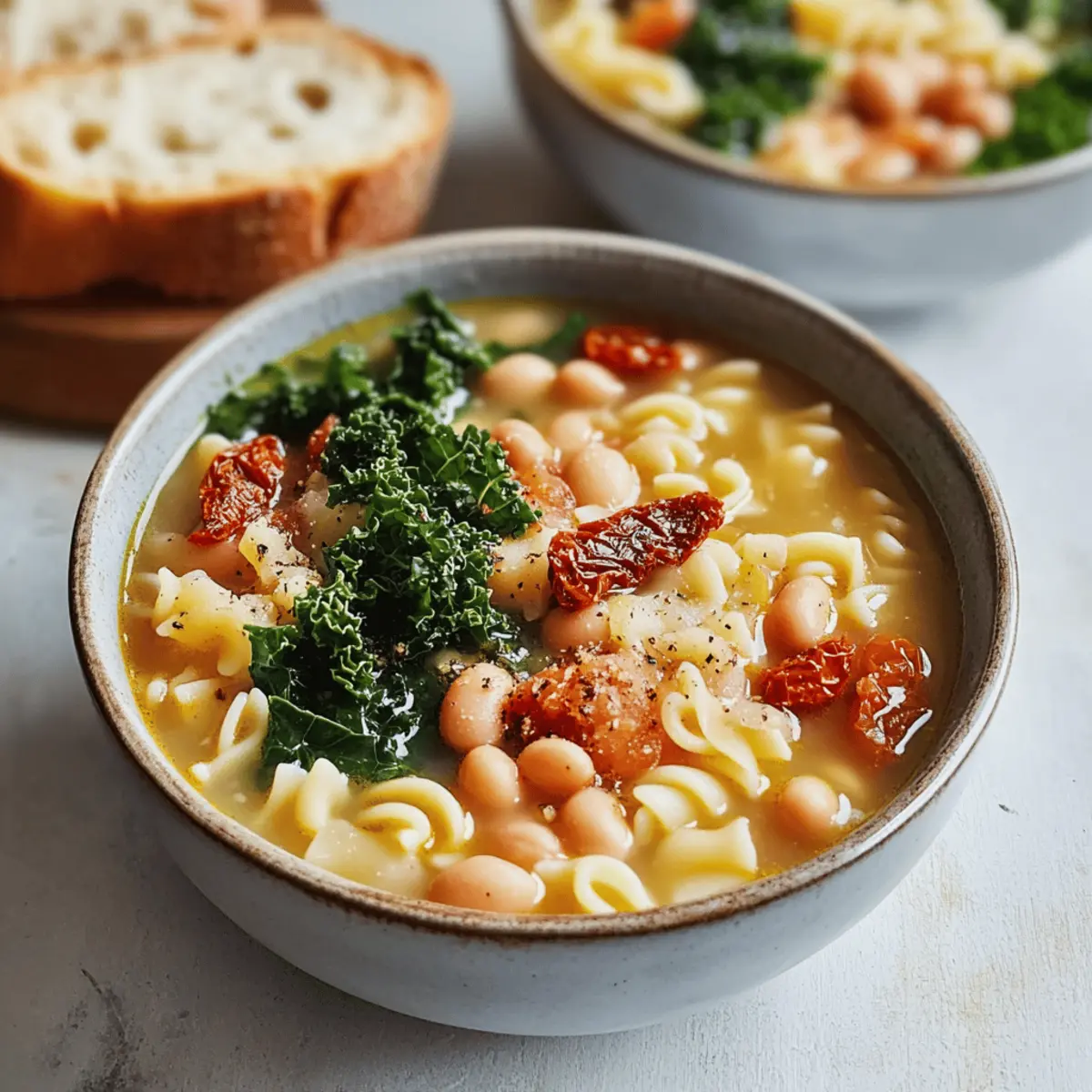 Cannellini bean & pasta soup