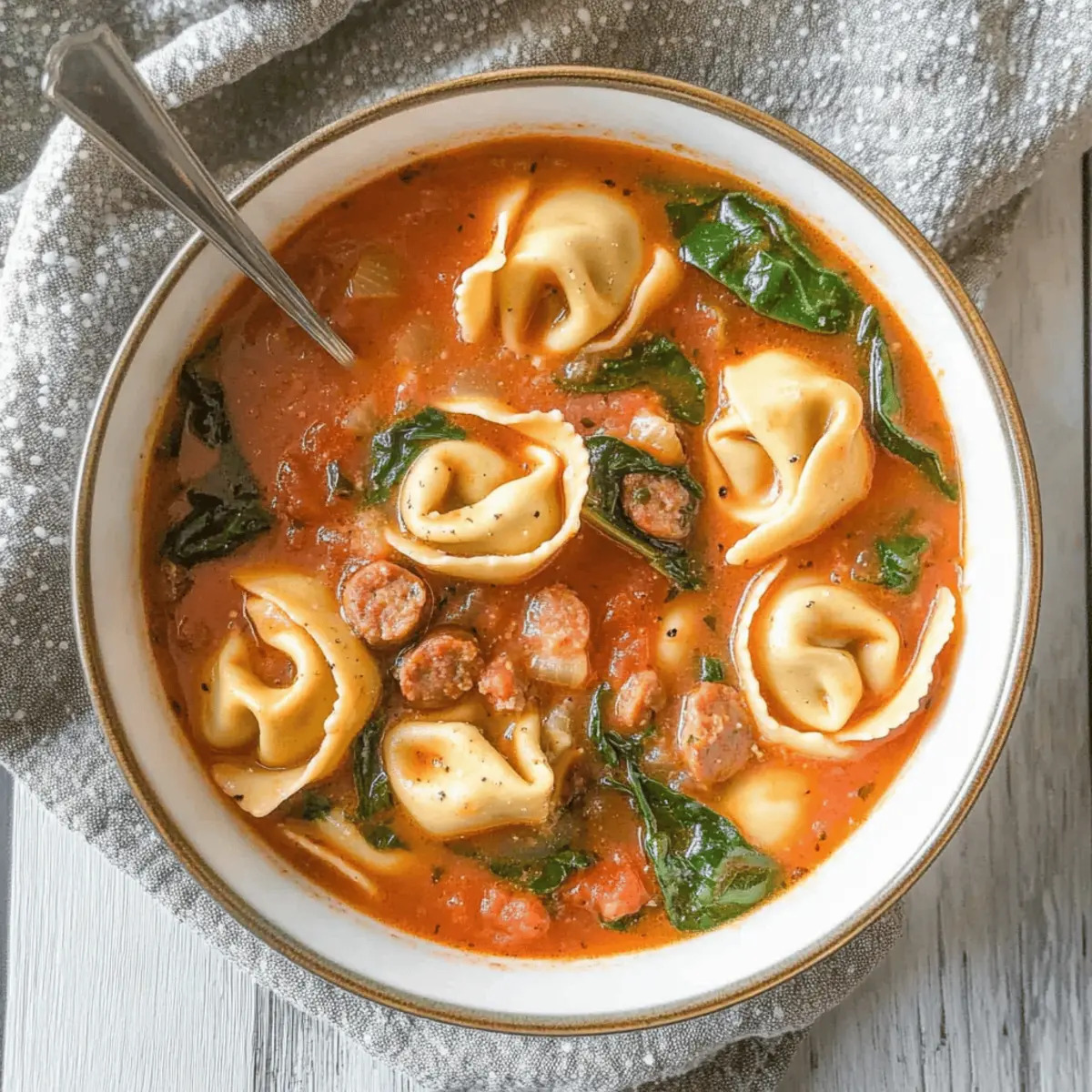 Creamy Tortellini Soup with Sausage