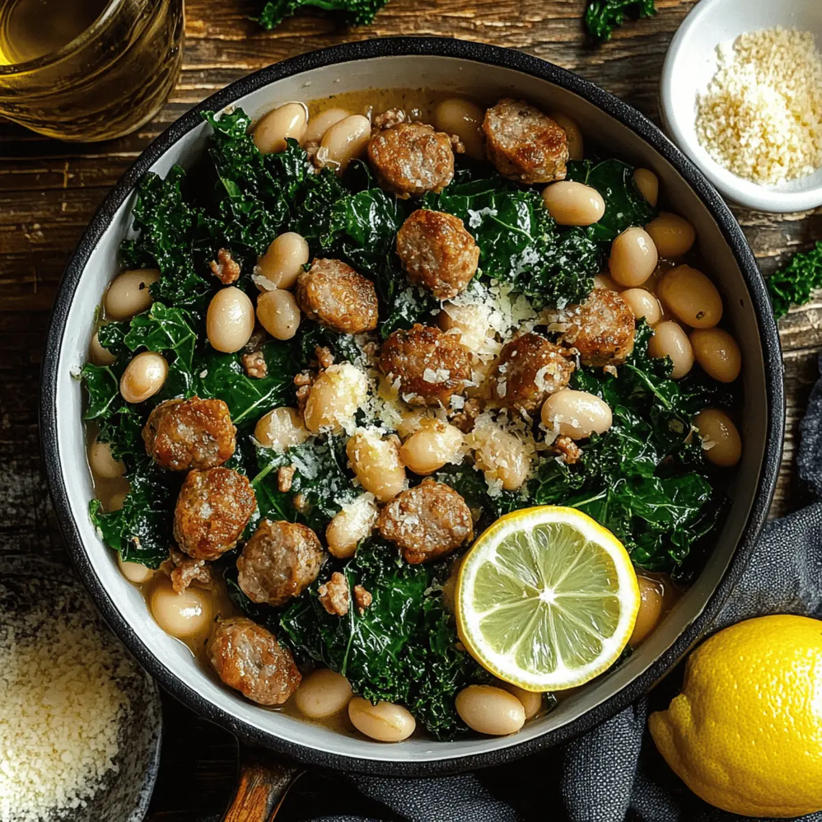 Kale, Sausage & White Bean Skillet