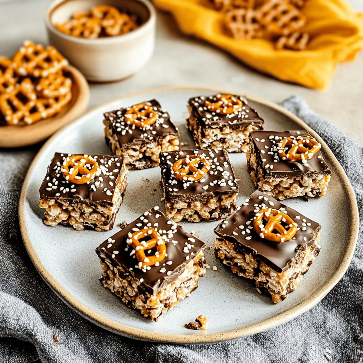 Sweet and Salty Chocolate Tahini Rice Krispie Treats