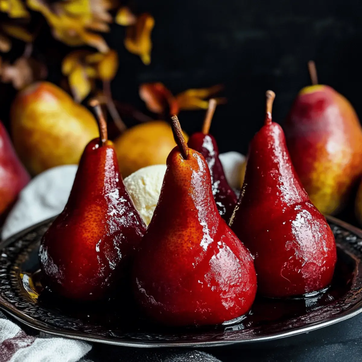 Spiced Wine Poached Pear