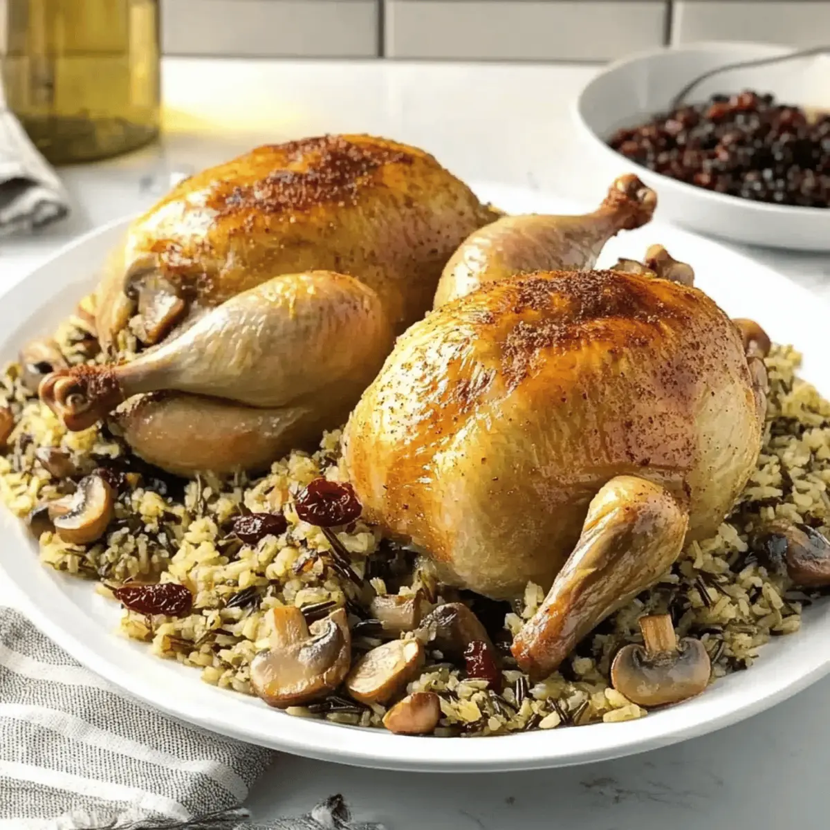 Cornish Hens with Wild Rice and Celery