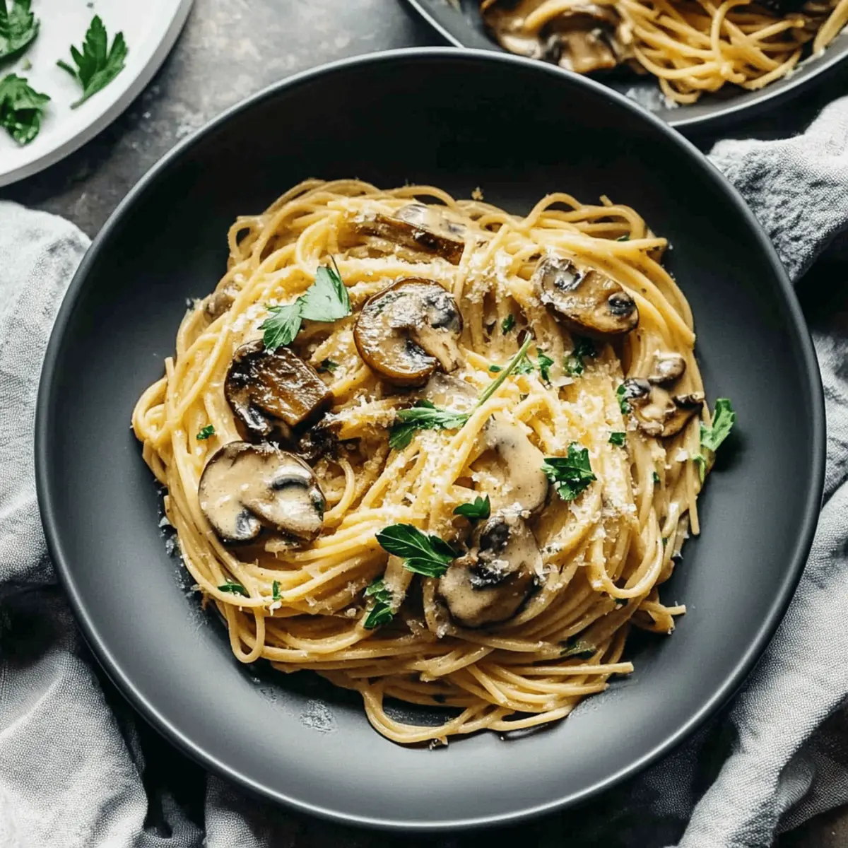 Garlic Herb Mushroom Spaghetti