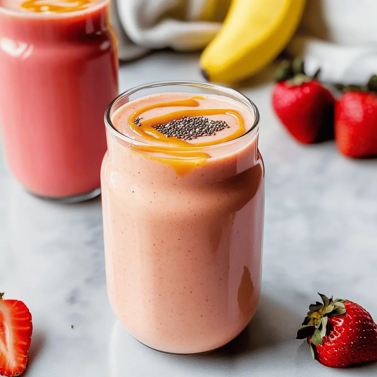 Knock You Naked Peanut Butter Strawberry Banana Smoothie