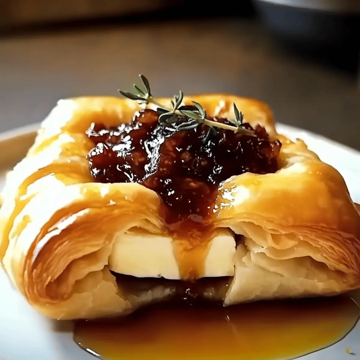 Baked Brie in Puff Pastry with Honey and Fig