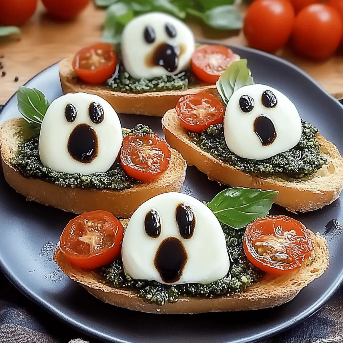 Caprese Crostini Ghosts
