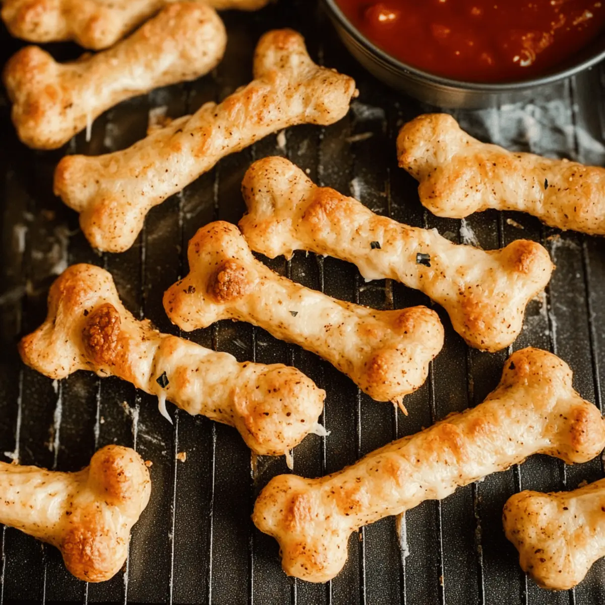 Cheesy Halloween Breadstick Bones