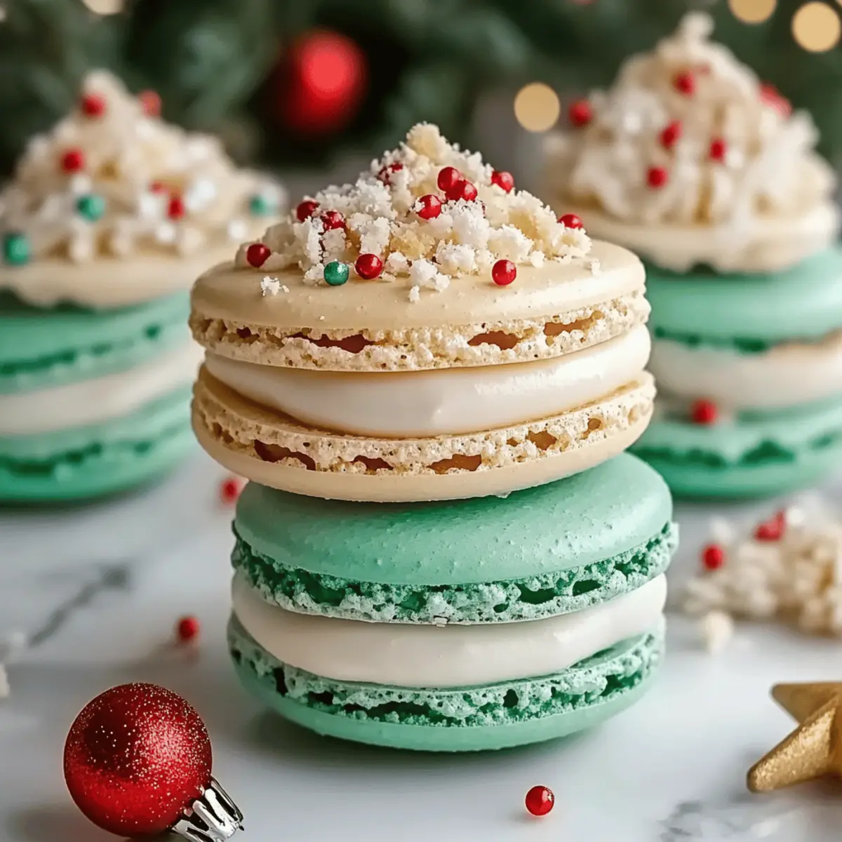 Christmas Tree Cake Macarons
