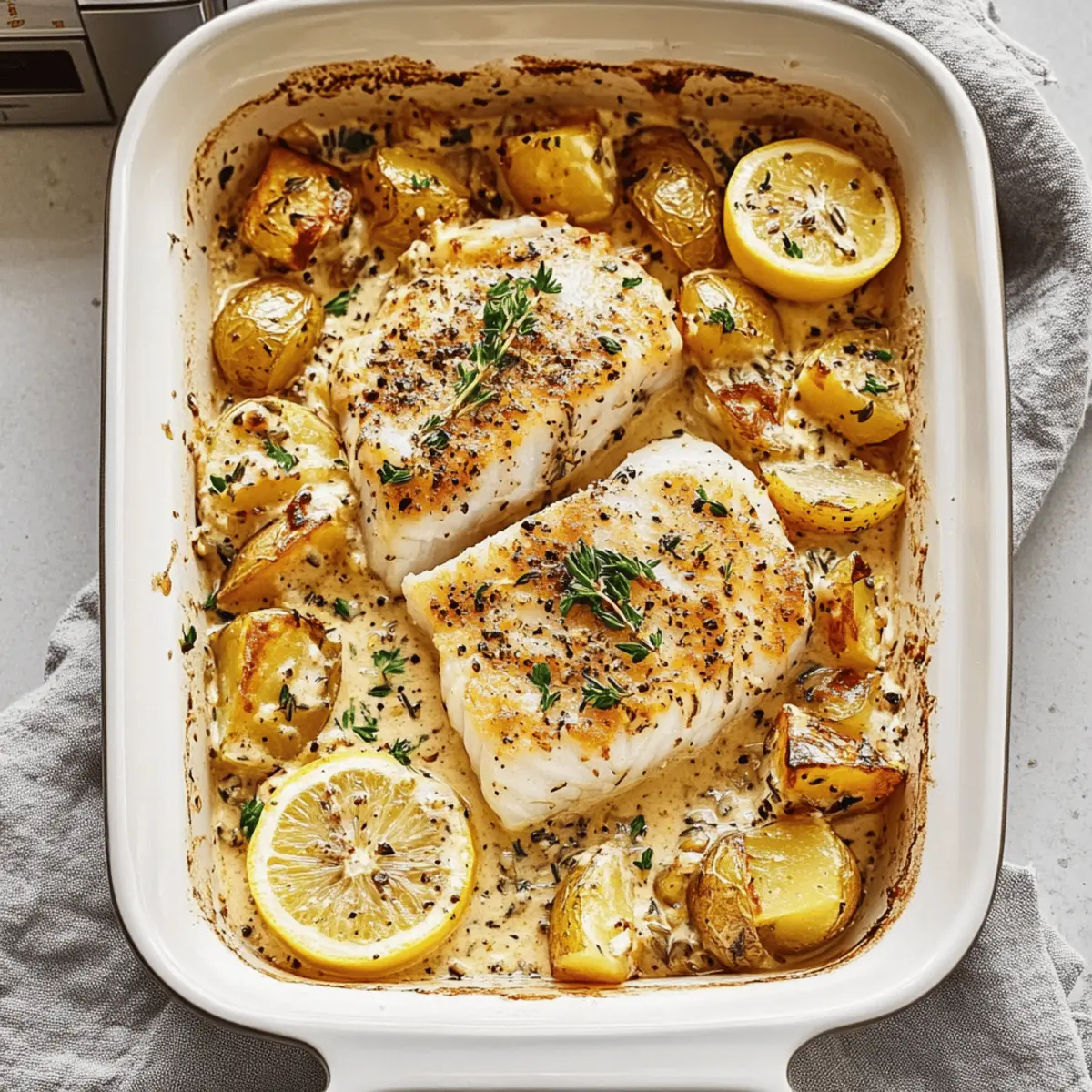 Cod & Potatoes in Rosemary Cream Sauce