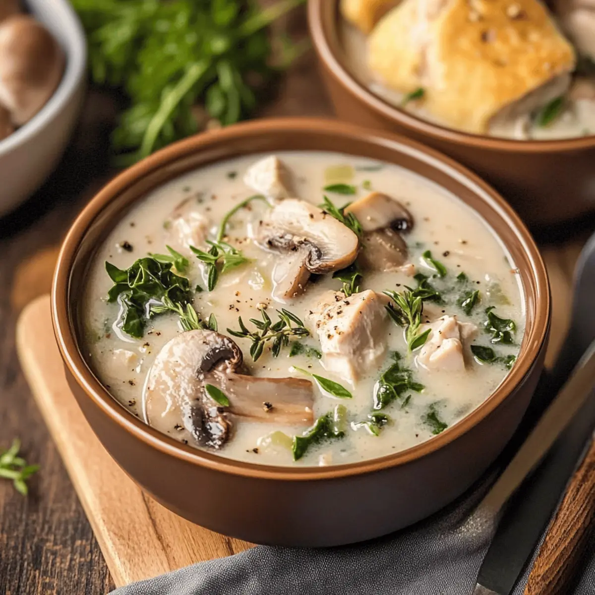 Creamy Mushroom Kale Turkey Soup