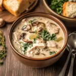 Creamy Mushroom Kale Turkey Soup