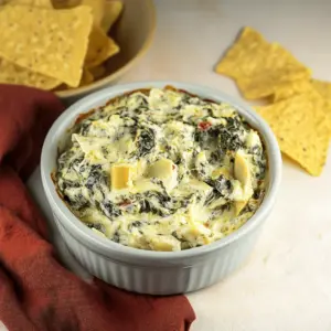 Crockpot Spinach Artichoke Dip with Frozen Spinach
