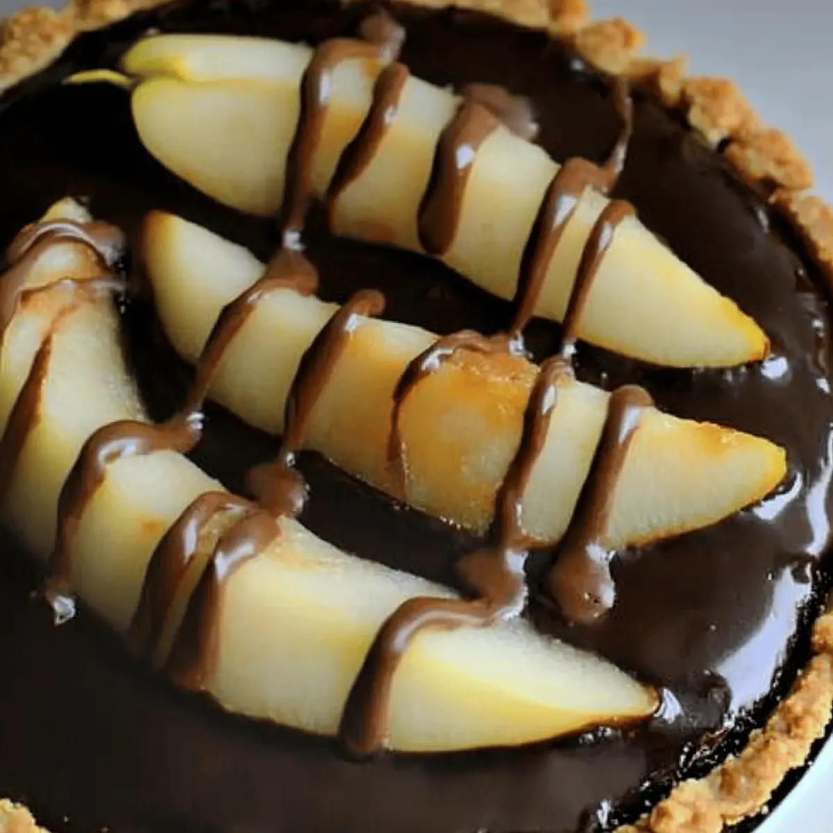 Dark Chocolate Pear & Walnut Tart