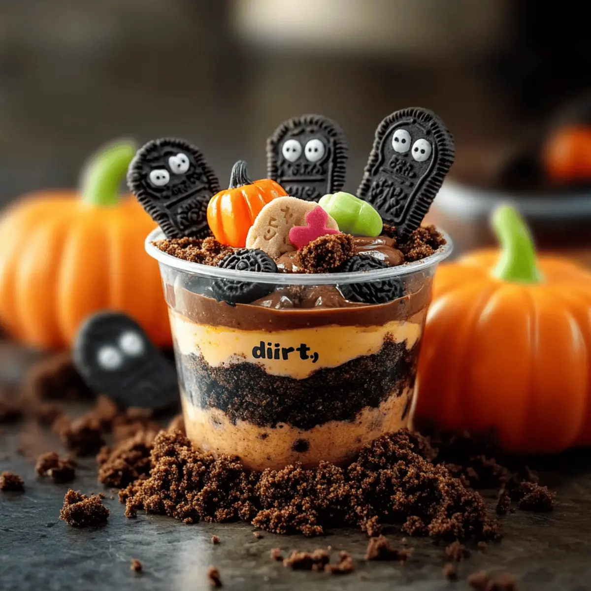 Graveyard Pudding Cookie Cups