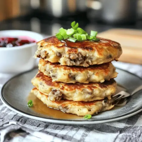 Leftover Mashed Potatoes and Stuffing Pancakes