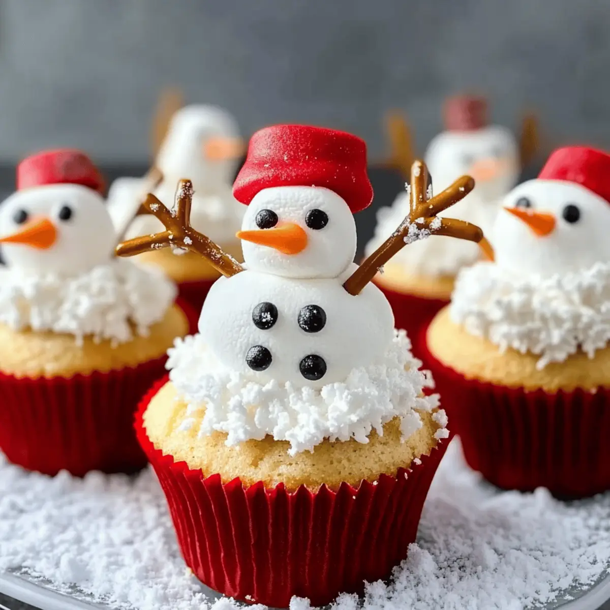 Melting Snowman Cupcakes