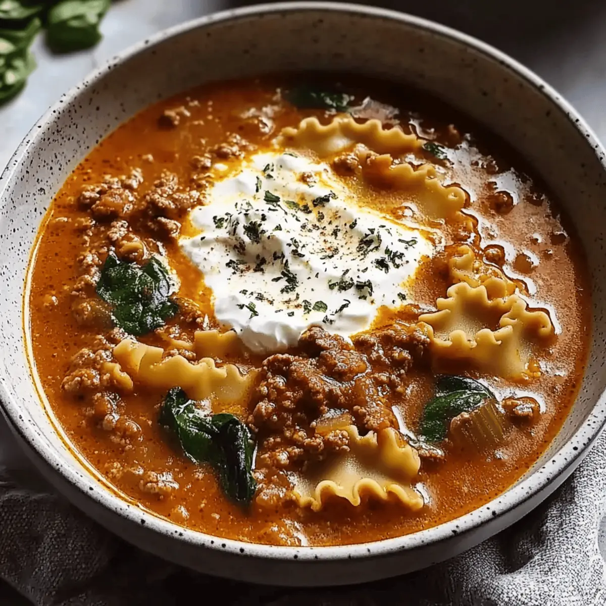 One Pot Lasagna Soup