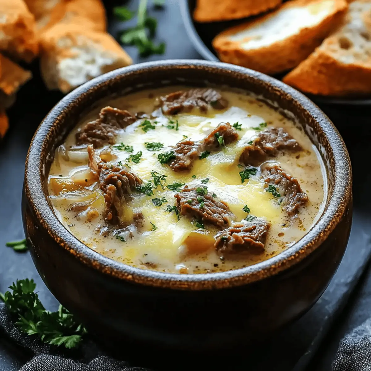 Philly Cheese Steak Soup