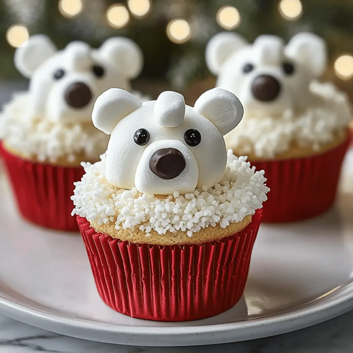 Polar Bear Christmas Cupcakes