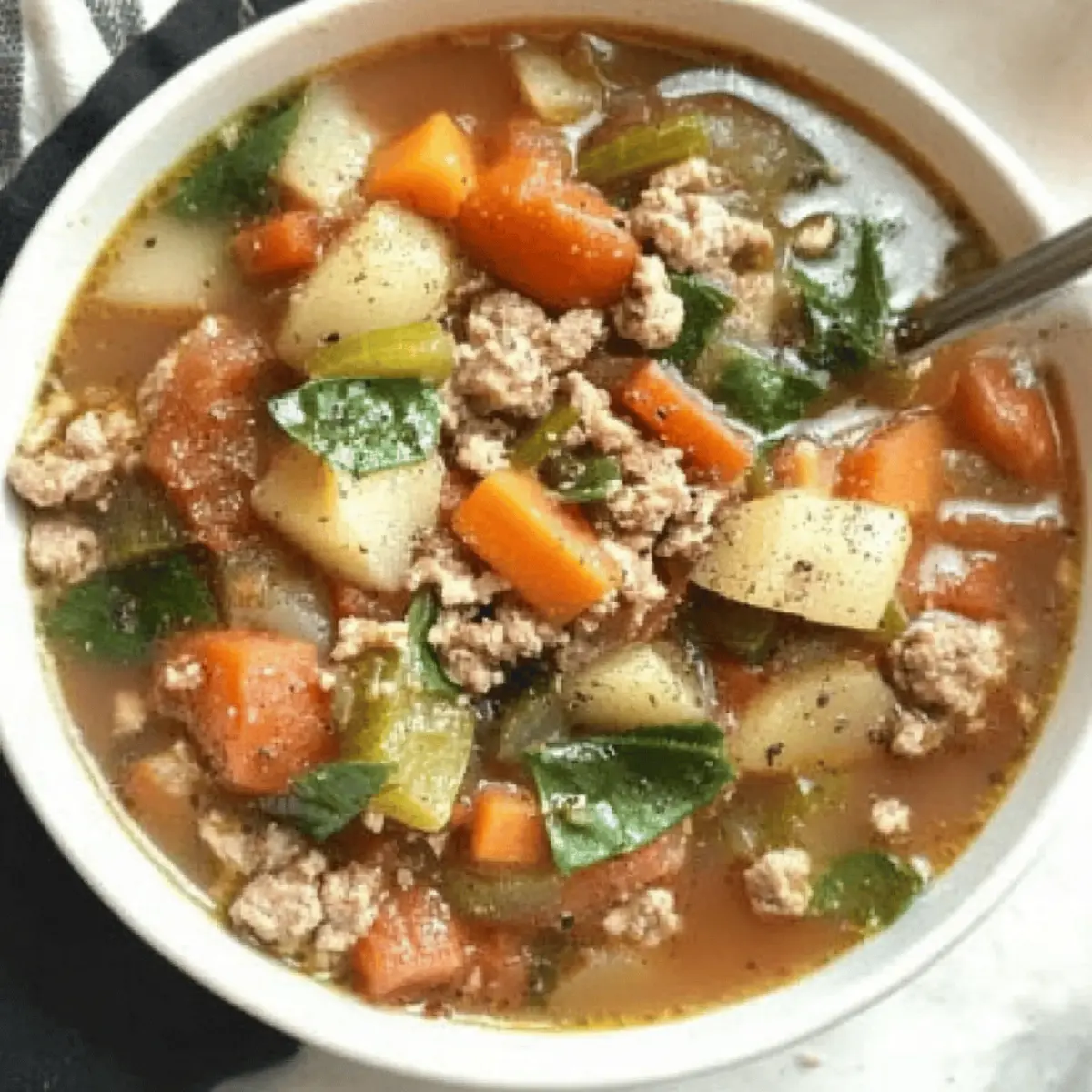 Slow Cooker Ground Turkey Vegetable Soup