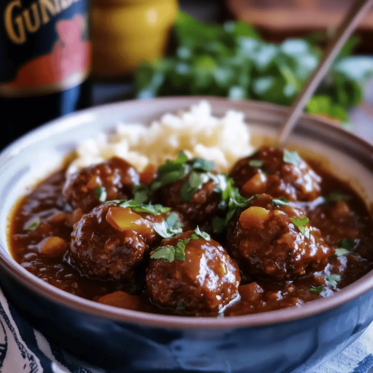 Stuffed Meatballs in Guinness Gravy