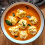 Tomato Soup with Cheese Dumplings