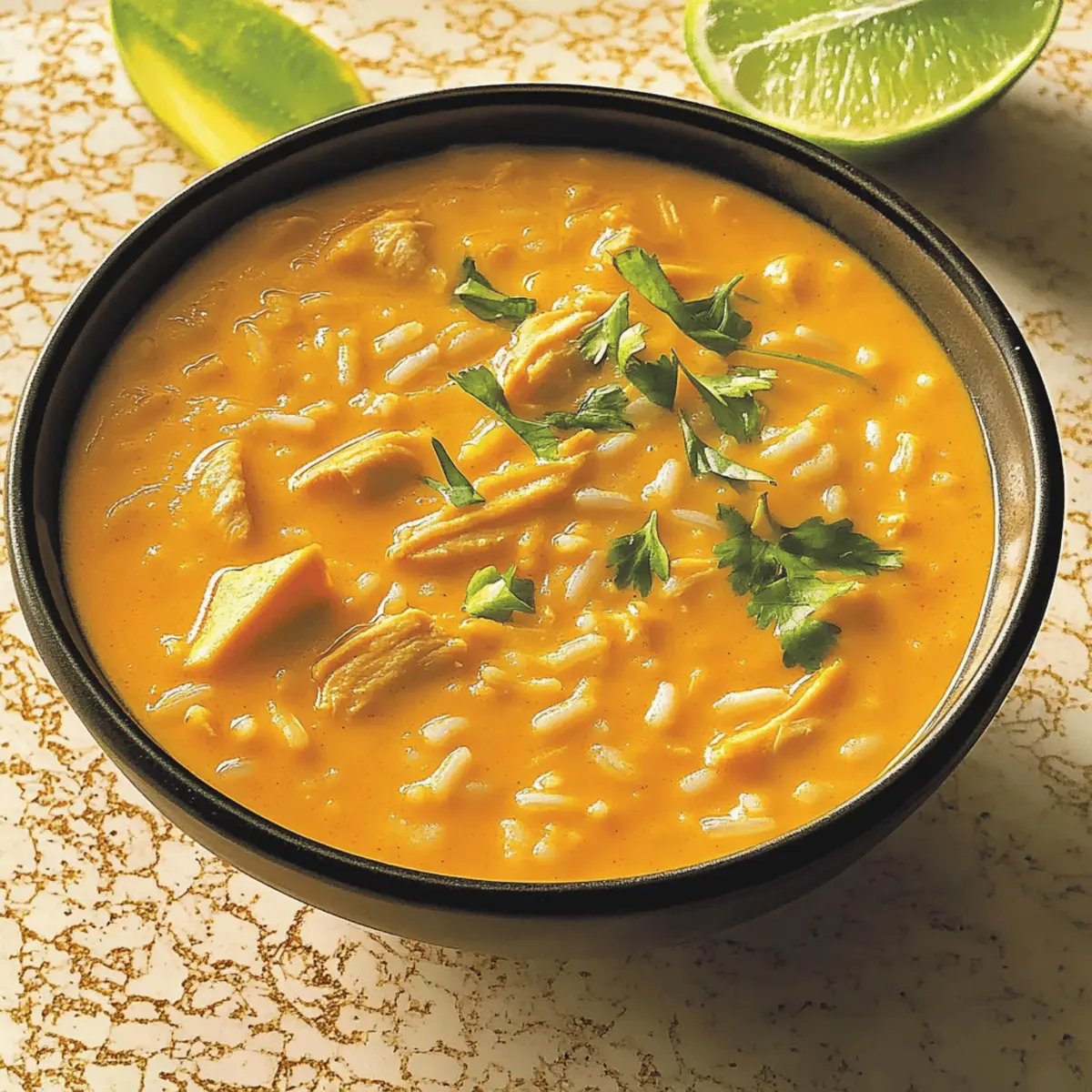 Turkey Pumpkin Curry Soup with Rice