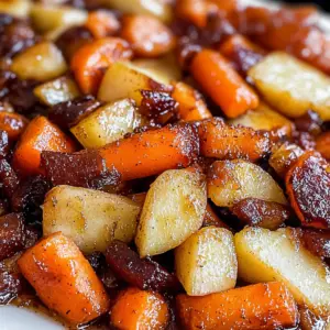 Maple Dijon Roasted Apples & Carrots
